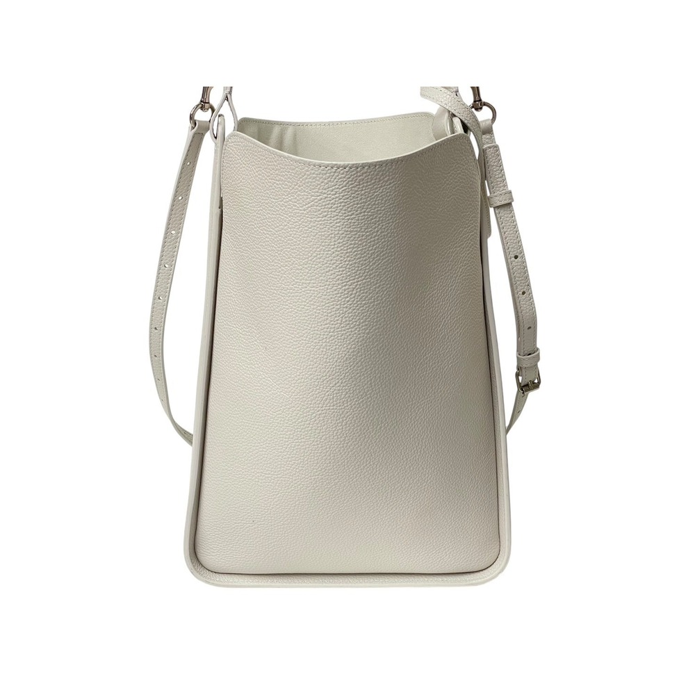 BALENCIAGA North South Tote Bag Shoulder Bag White Leather - Picture 3 of 10